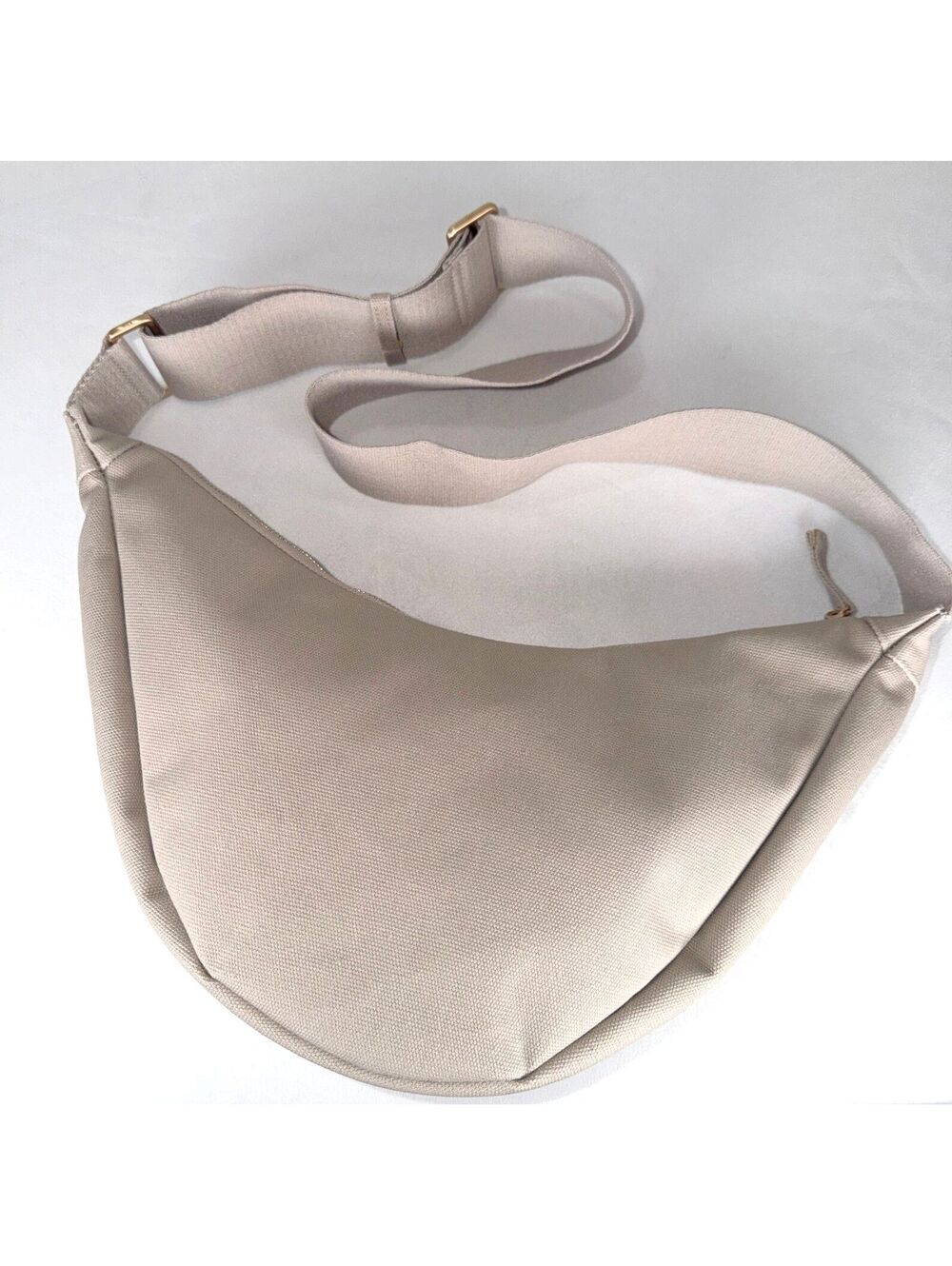 JULY Everyday Crescent Bag Canvas Purse Taupe Khaki Crossbody Sling - Picture 3 of 5
